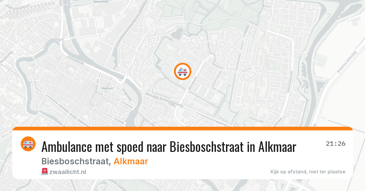 Ambulance met spoed naar Biesboschstraat in Alkmaar — 10 apr 2026