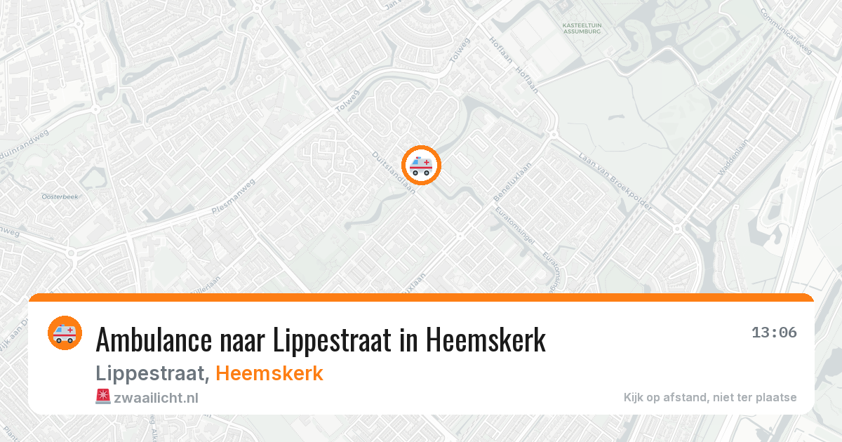 Ambulance naar Lippestraat in Heemskerk — 6 aug 2026