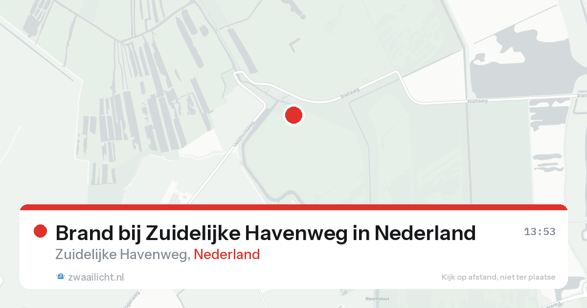Brand bij Zuidelijke Havenweg in Nederland — 19 aug 2026