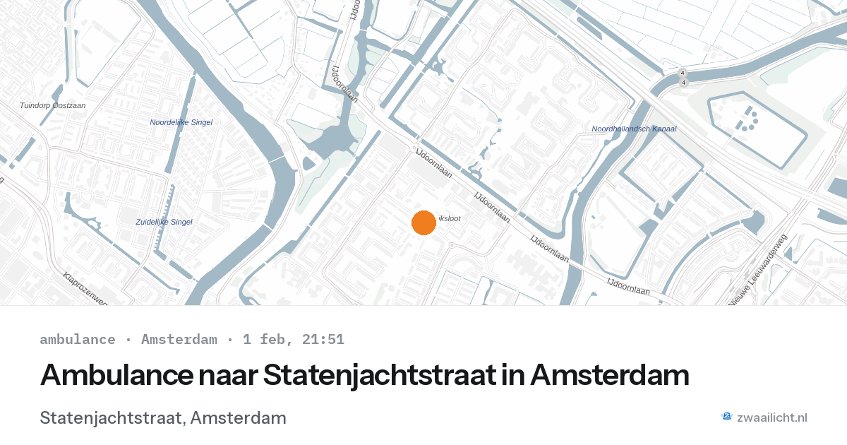 Ambulance naar Statenjachtstraat in Amsterdam — 1 feb 2026