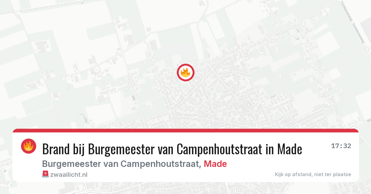 Brand bij Burgemeester van Campenhoutstraat in Made — 28 mei 2026