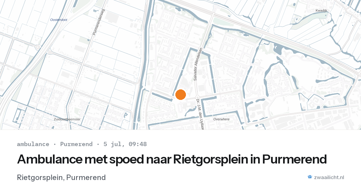 Ambulance met spoed naar Rietgorsplein in Purmerend — 5 jul 2026