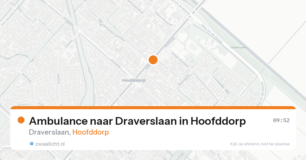 Ambulance naar Draverslaan in Hoofddorp — 25 aug 2026