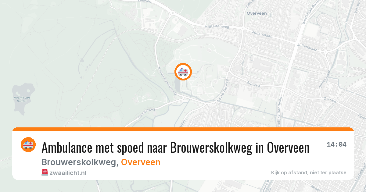 Ambulance met spoed naar Brouwerskolkweg in Overveen — 24 mrt 2026