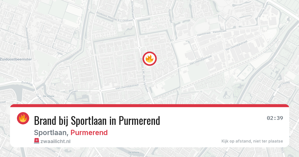 Brand bij Sportlaan in Purmerend — 18 jun 2026