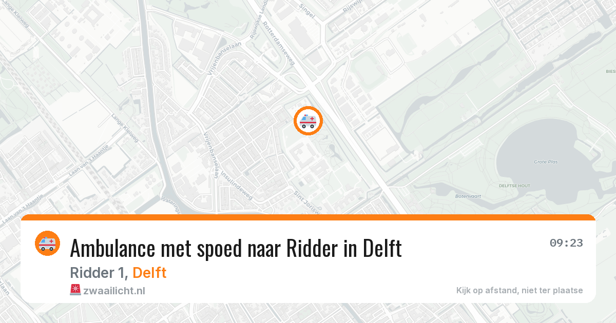 Ambulance met spoed naar Ridder in Delft — 29 jun 2026