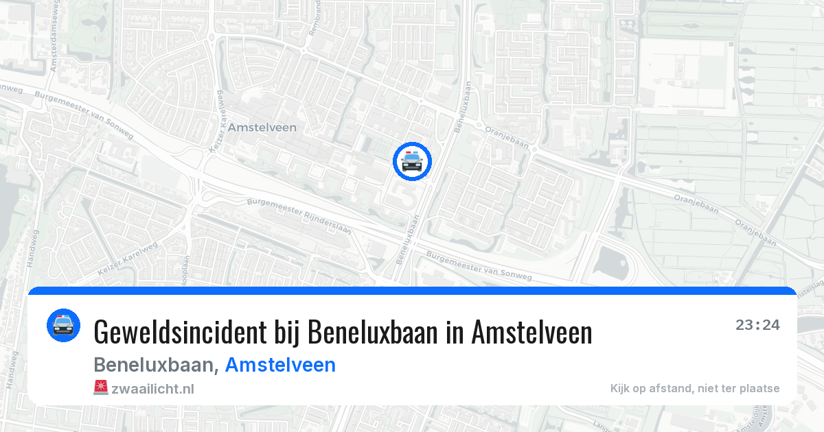 Geweldsincident bij Beneluxbaan in Amstelveen — 13 aug 2026