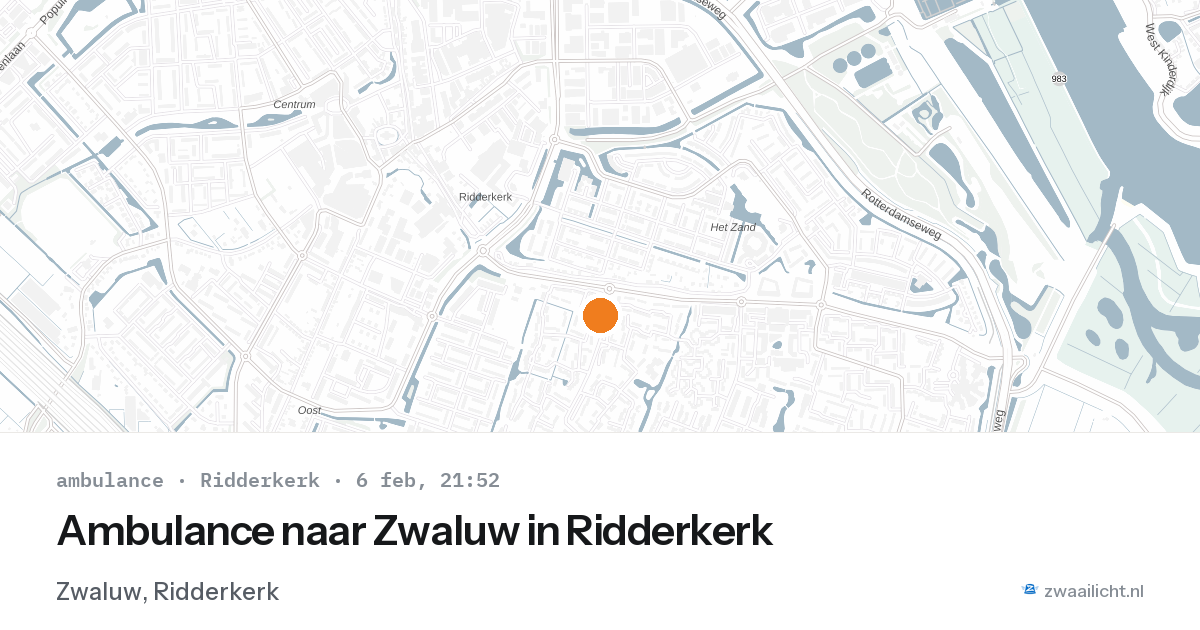 Ambulance naar Zwaluw in Ridderkerk — 6 feb 2026