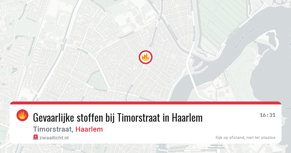 Gevaarlijke stoffen bij Timorstraat in Haarlem — 18 jun 2026