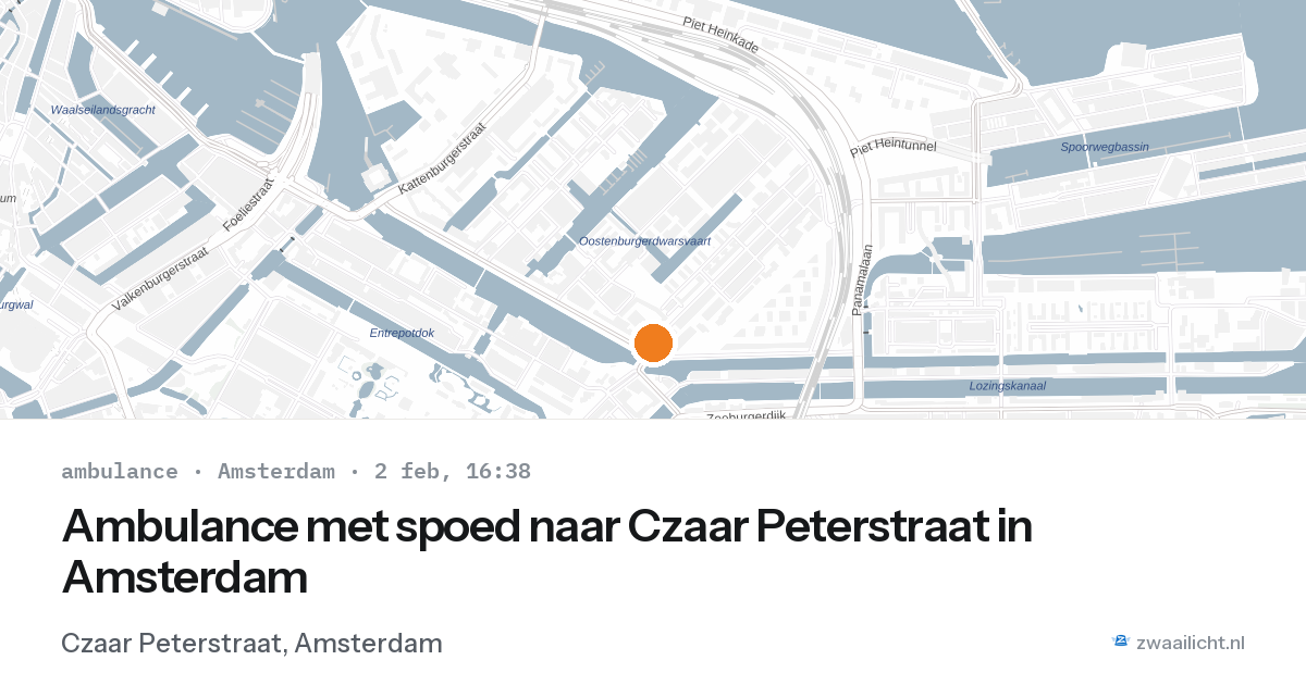 Ambulance met spoed naar Czaar Peterstraat in Amsterdam — 2 feb 2026