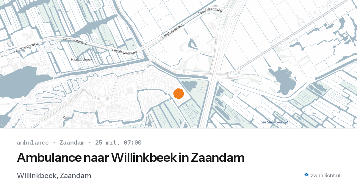 Ambulance naar Willinkbeek in Zaandam — 25 mrt 2026