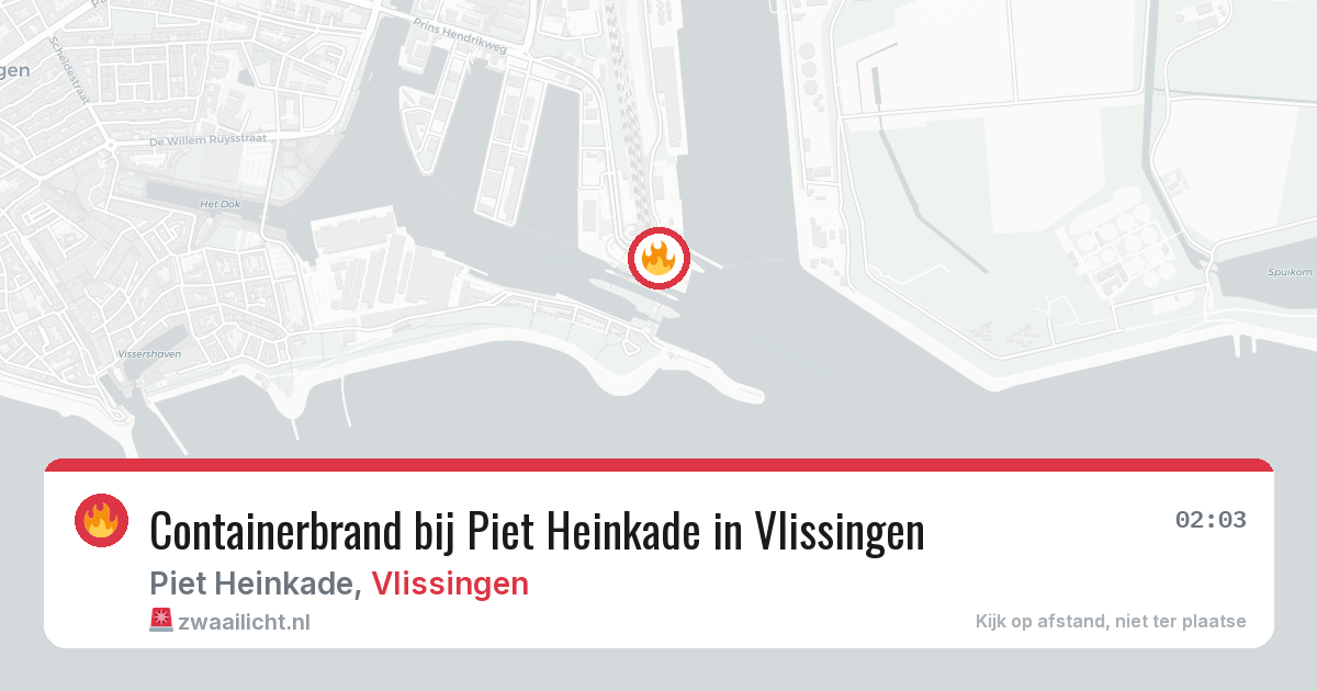 Containerbrand bij Piet Heinkade in Vlissingen — 25 jun 2026