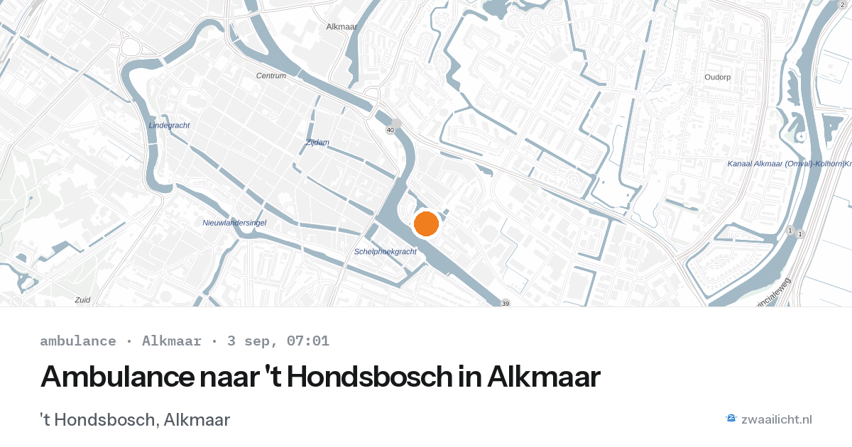 Ambulance naar 't Hondsbosch in Alkmaar — 3 sep 2026