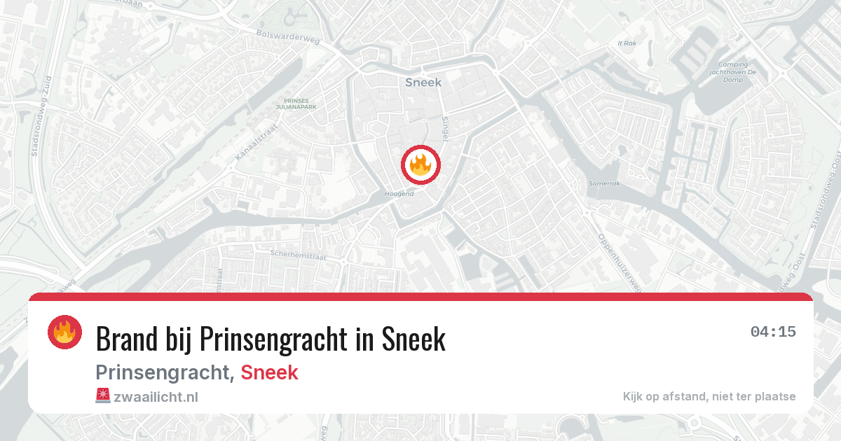 Brand bij Prinsengracht in Sneek — 28 jun 2026