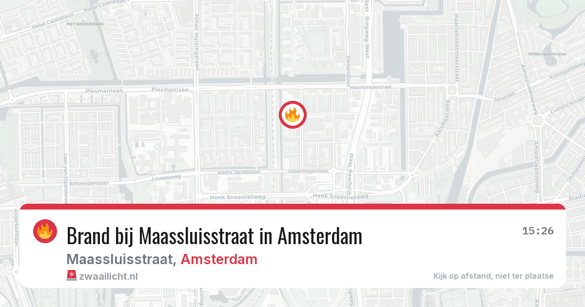 Brand bij Maassluisstraat in Amsterdam — 24 mei 2026