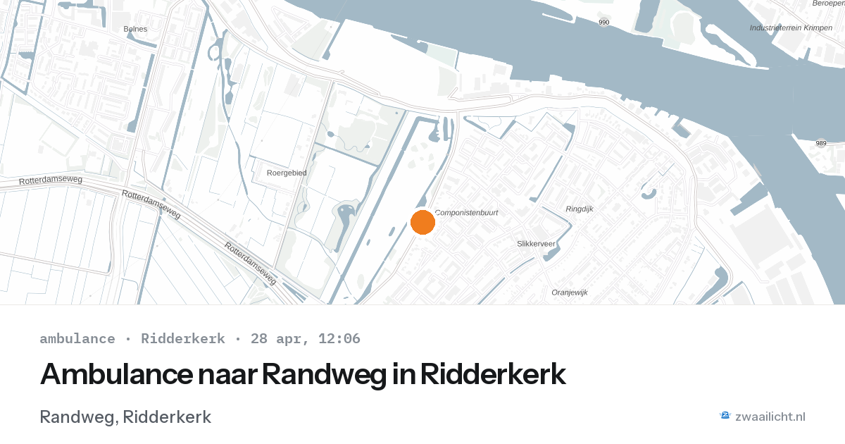 Ambulance naar Randweg in Ridderkerk — 28 apr 2026