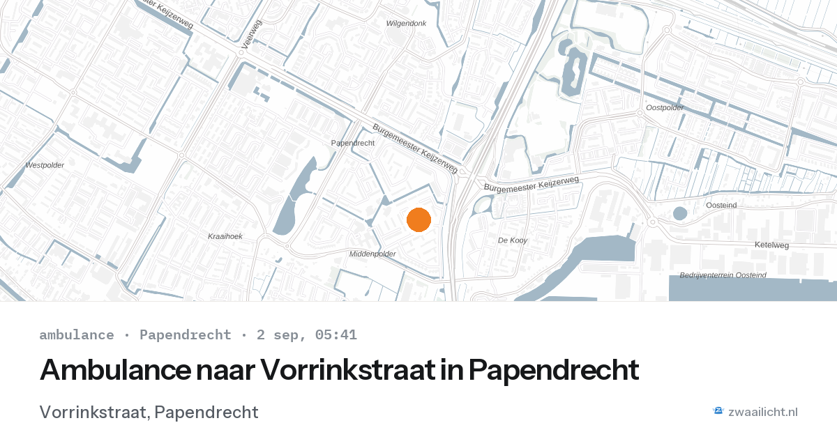 Ambulance naar Vorrinkstraat in Papendrecht — 2 sep 2026