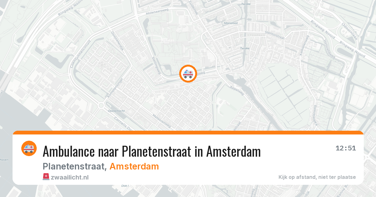 Ambulance naar Planetenstraat in Amsterdam — 13 jul 2026