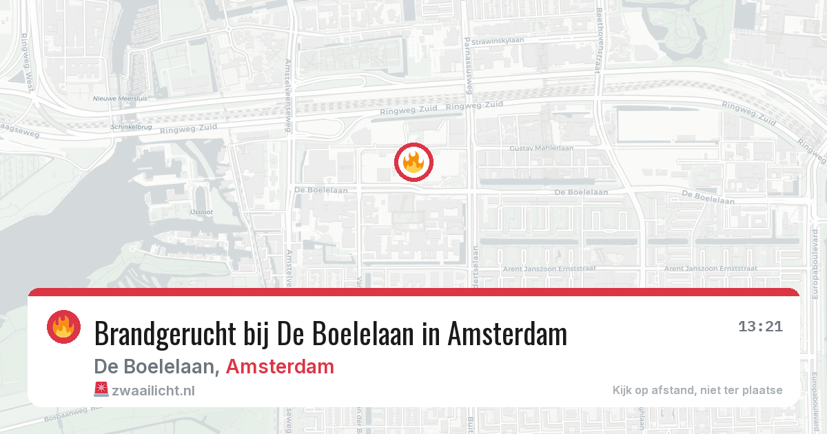 Brandgerucht bij De Boelelaan in Amsterdam — 4 aug 2026