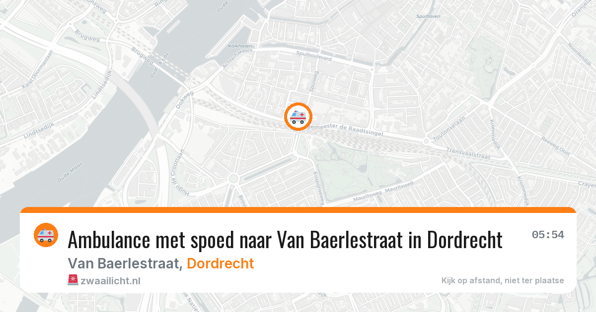 Ambulance met spoed naar Van Baerlestraat in Dordrecht — 26 apr 2026