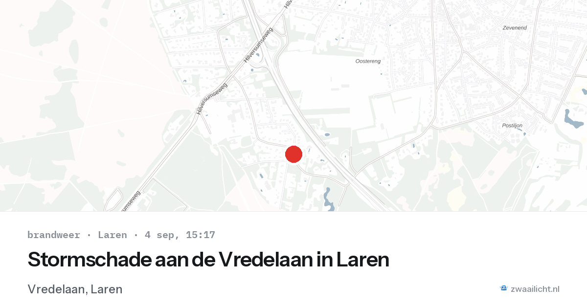 Stormschade aan de Vredelaan in Laren — 4 sep 2026