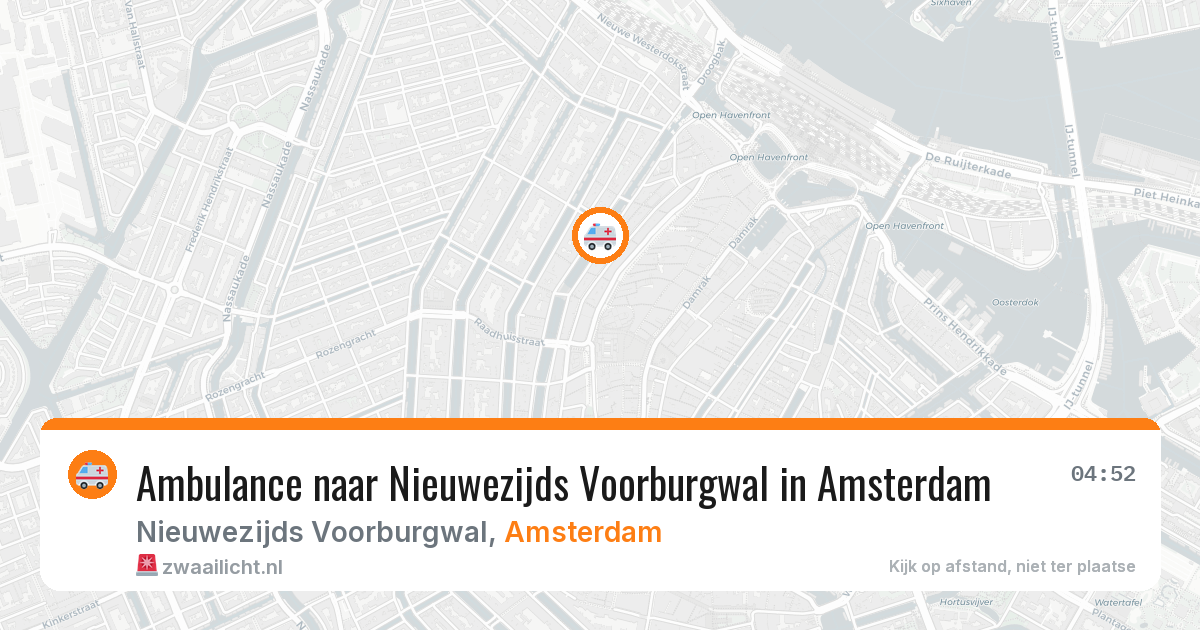 Ambulance naar Nieuwezijds Voorburgwal in Amsterdam — 12 aug 2026