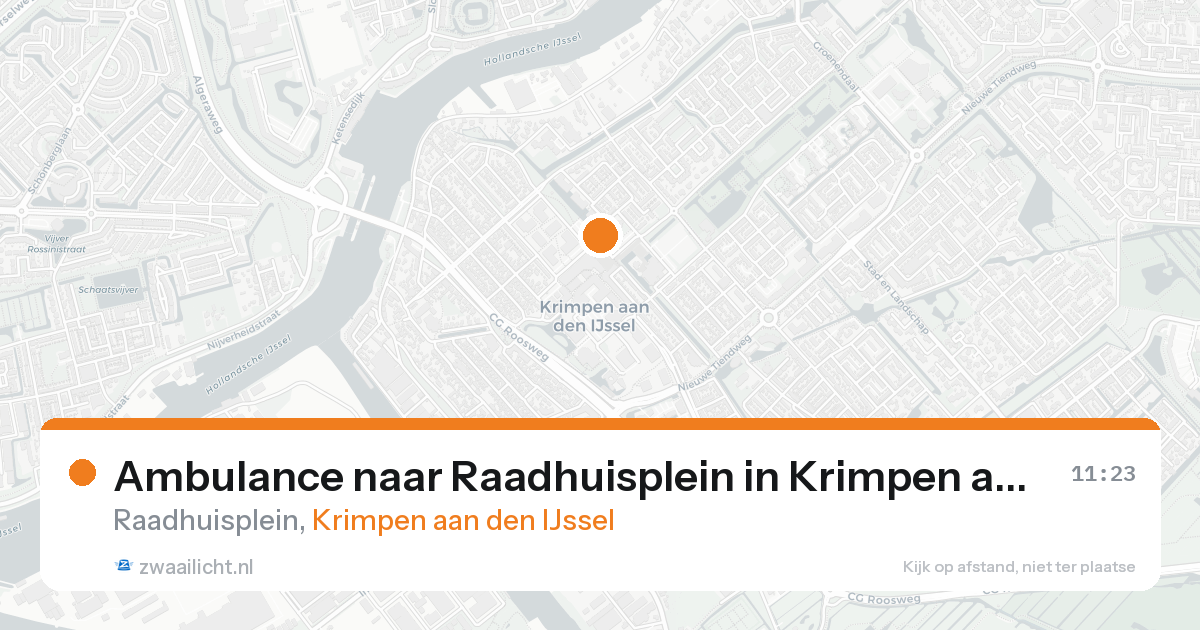 Ambulance naar Raadhuisplein in Krimpen aan den IJssel — 20 aug 2026