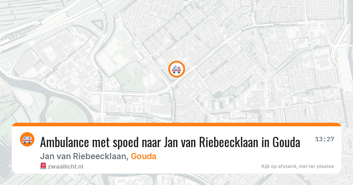 Ambulance met spoed naar Jan van Riebeecklaan in Gouda — 31 jul 2026