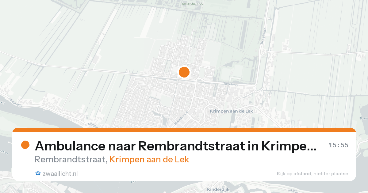 Ambulance naar Rembrandtstraat in Krimpen aan de Lek — 23 aug 2026