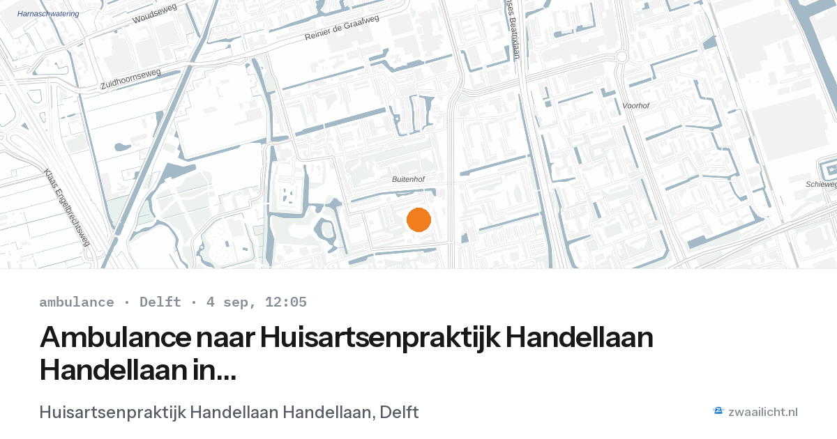 Ambulance naar Huisartsenpraktijk Handellaan Handellaan in Delft — 4 sep 2026