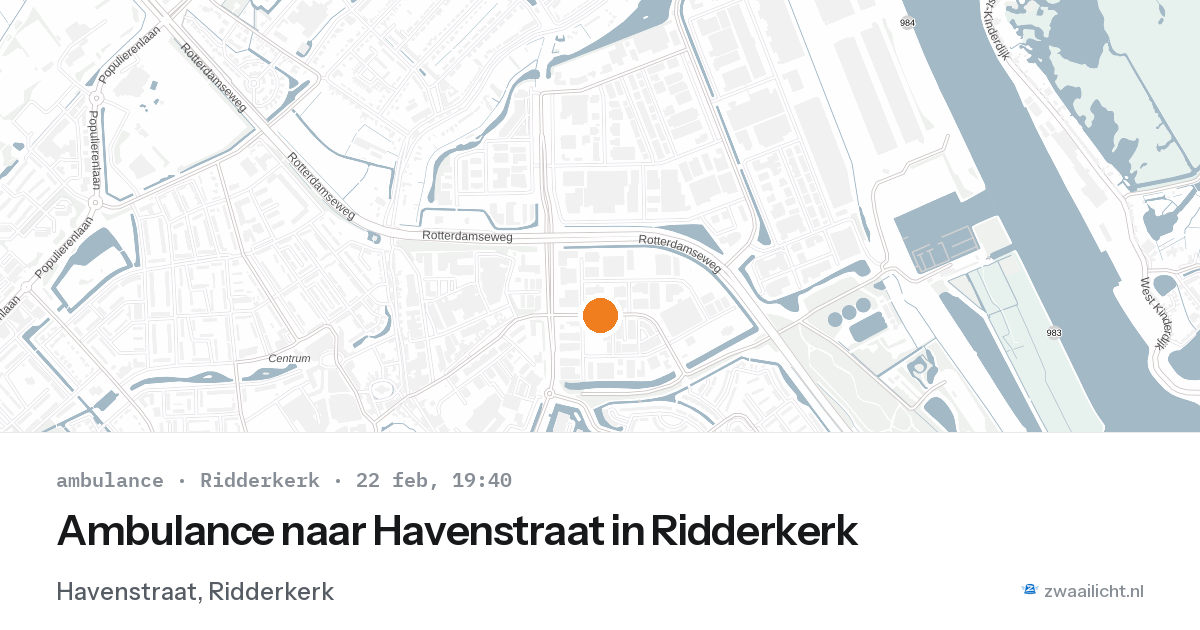 Ambulance naar Havenstraat in Ridderkerk — 22 feb 2026