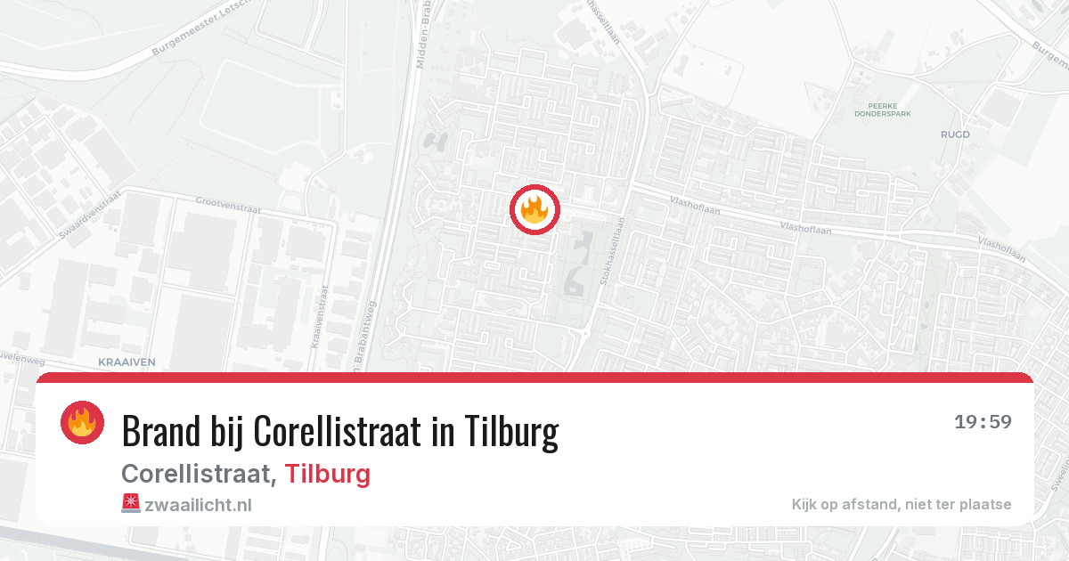 Brand bij Corellistraat in Tilburg — 6 jul 2026