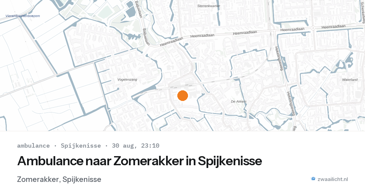 Ambulance naar Zomerakker in Spijkenisse — 30 aug 2026