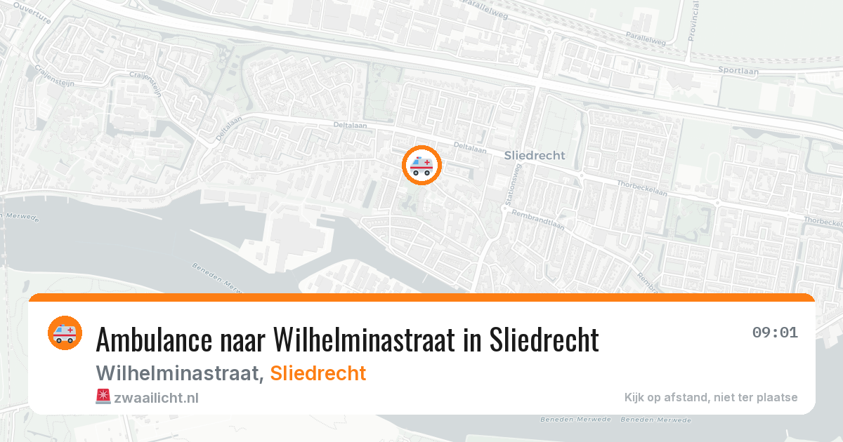 Ambulance naar Wilhelminastraat in Sliedrecht — 31 jul 2026