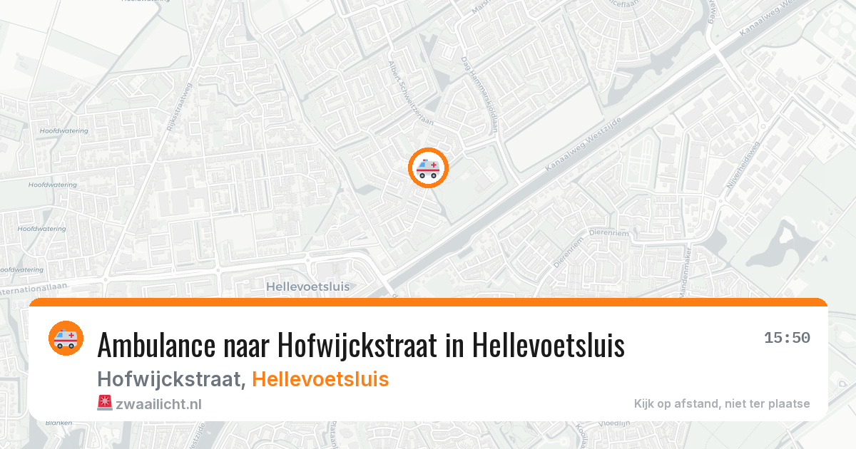 Ambulance naar Hofwijckstraat in Hellevoetsluis — 5 aug 2026
