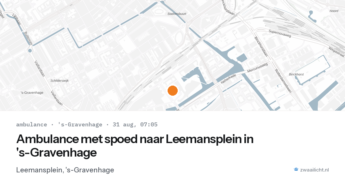 Ambulance met spoed naar Leemansplein in 's-Gravenhage — 31 aug 2026