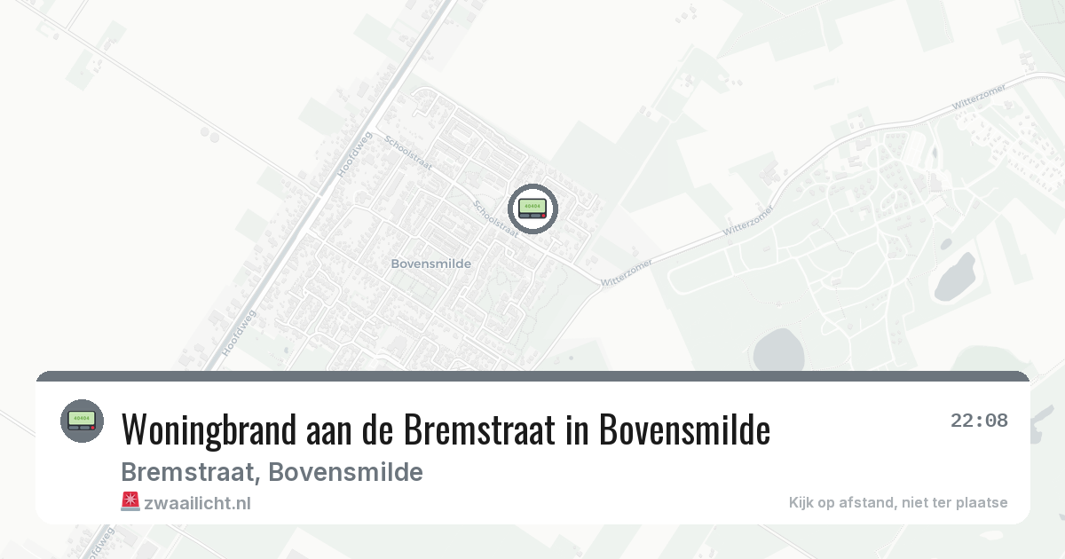 Woningbrand aan de Bremstraat in Bovensmilde — 23 feb 2026