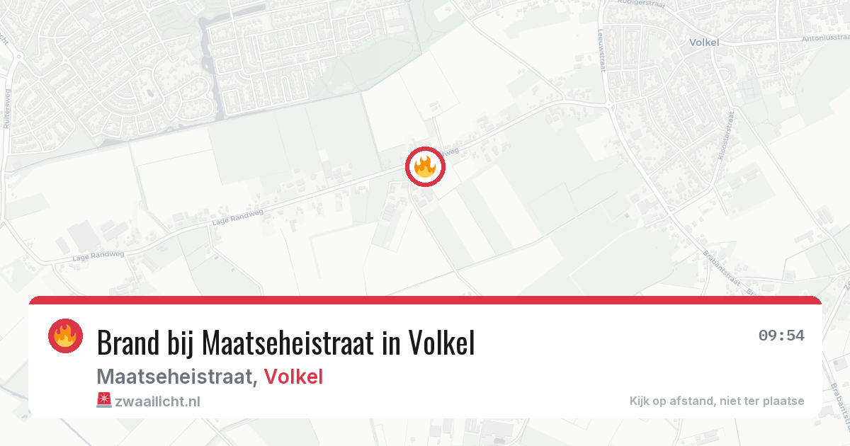 Brand bij Maatseheistraat in Volkel — 9 aug 2026