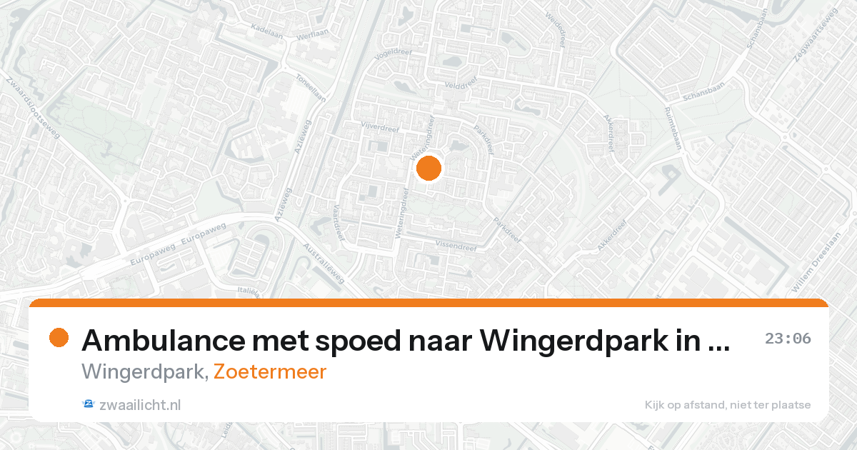 Ambulance met spoed naar Wingerdpark in Zoetermeer — 16 aug 2026