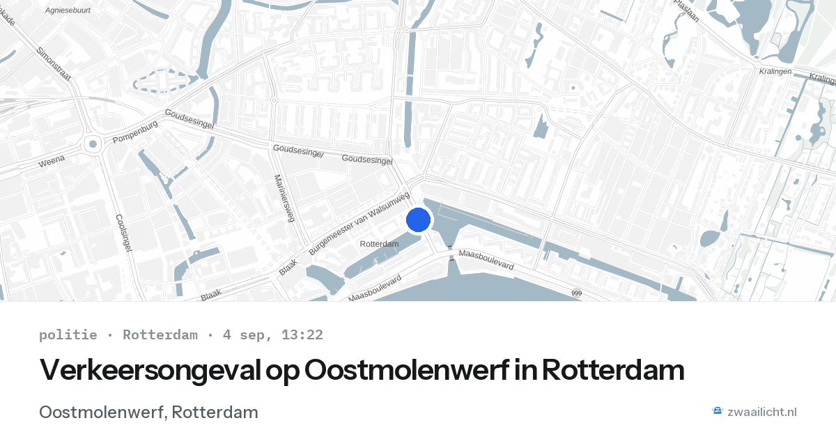 Verkeersongeval op Oostmolenwerf in Rotterdam — 4 sep 2026