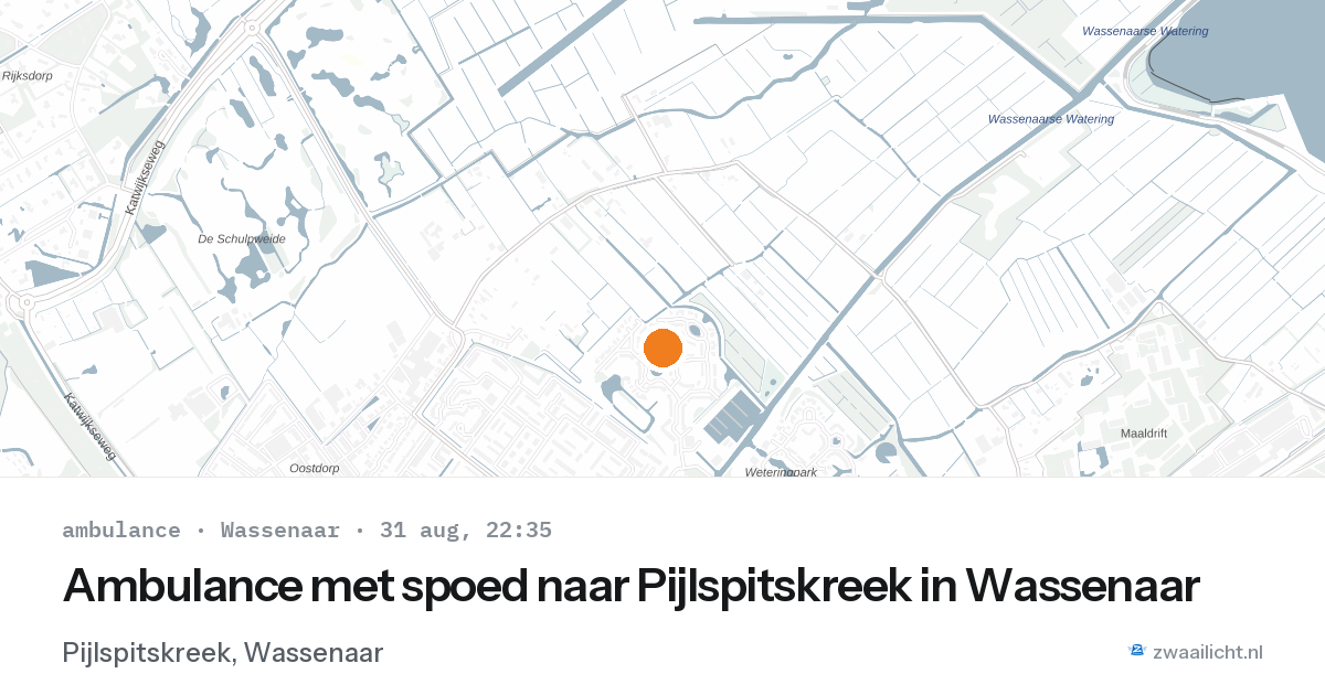 Ambulance met spoed naar Pijlspitskreek in Wassenaar — 31 aug 2026