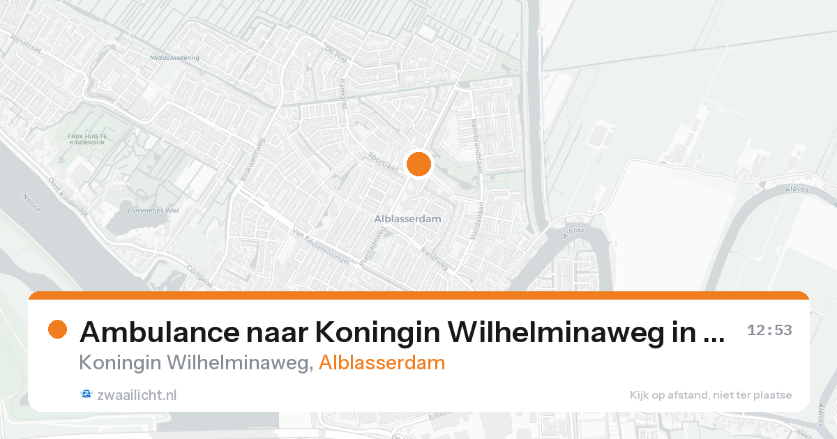 Ambulance naar Koningin Wilhelminaweg in Alblasserdam — 25 aug 2026
