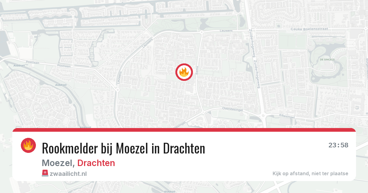 Rookmelder bij Moezel in Drachten — 14 jul 2026
