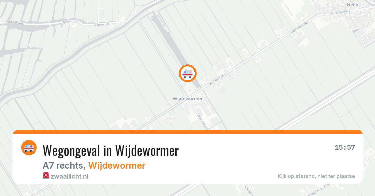 Wegongeval in Wijdewormer — 18 mrt 2026