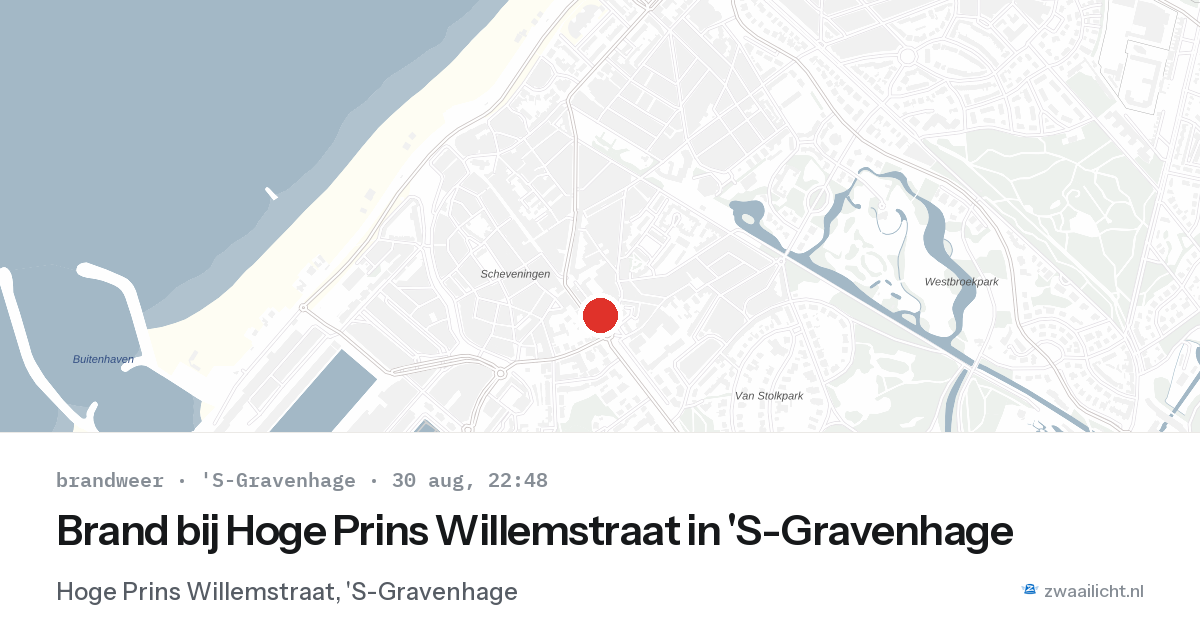 Brand bij Hoge Prins Willemstraat in 'S-Gravenhage — 30 aug 2026