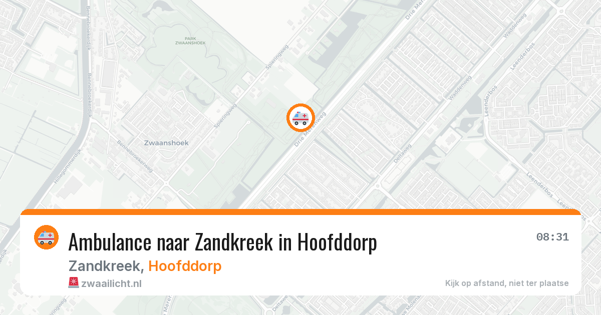 Ambulance naar Zandkreek in Hoofddorp — 6 aug 2026