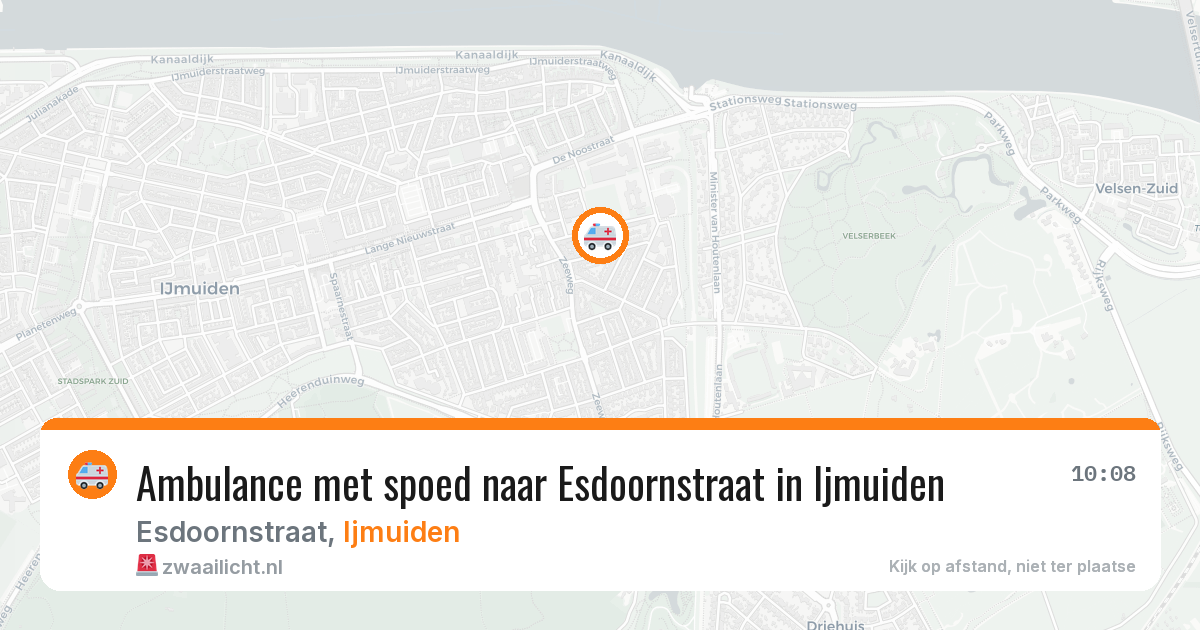Ambulance met spoed naar Esdoornstraat in Ijmuiden — 4 aug 2026