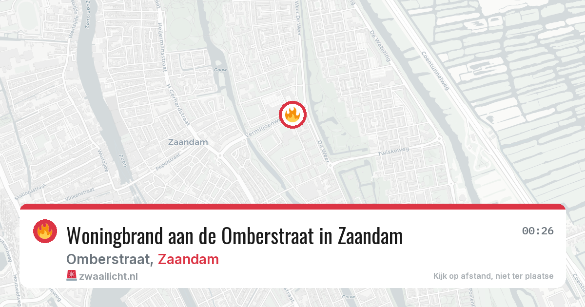 Woningbrand aan de Omberstraat in Zaandam — 9 mei 2026