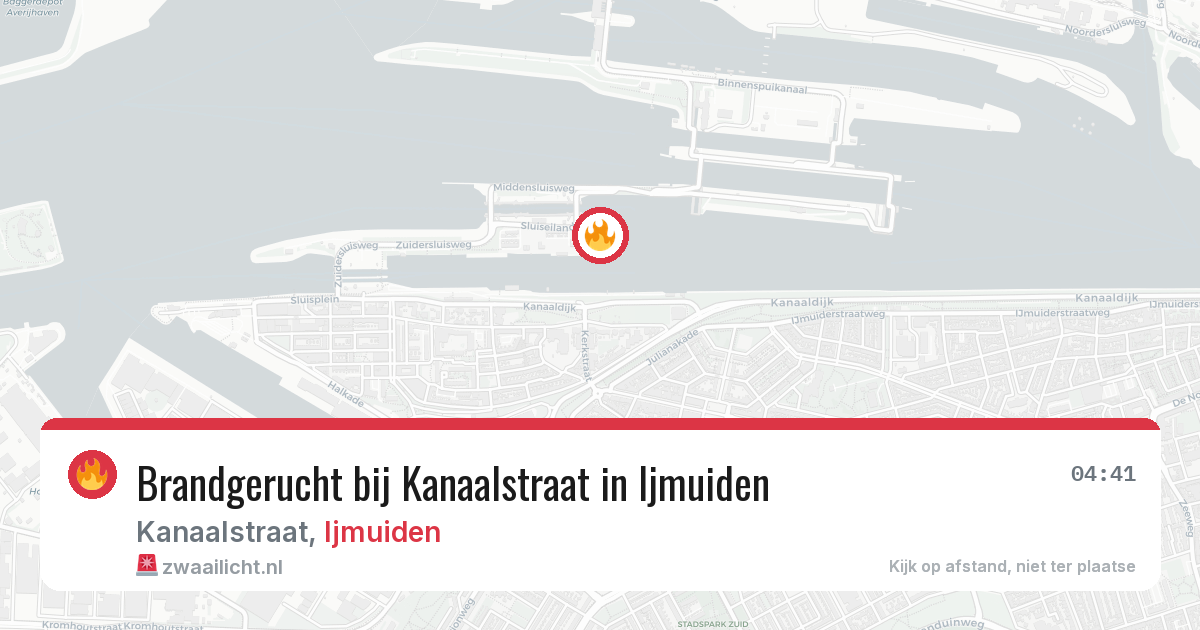 Brandgerucht bij Kanaalstraat in Ijmuiden — 13 jul 2026