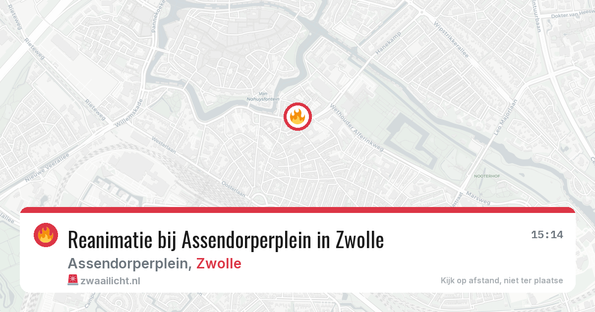 Reanimatie bij Assendorperplein in Zwolle — 9 aug 2026